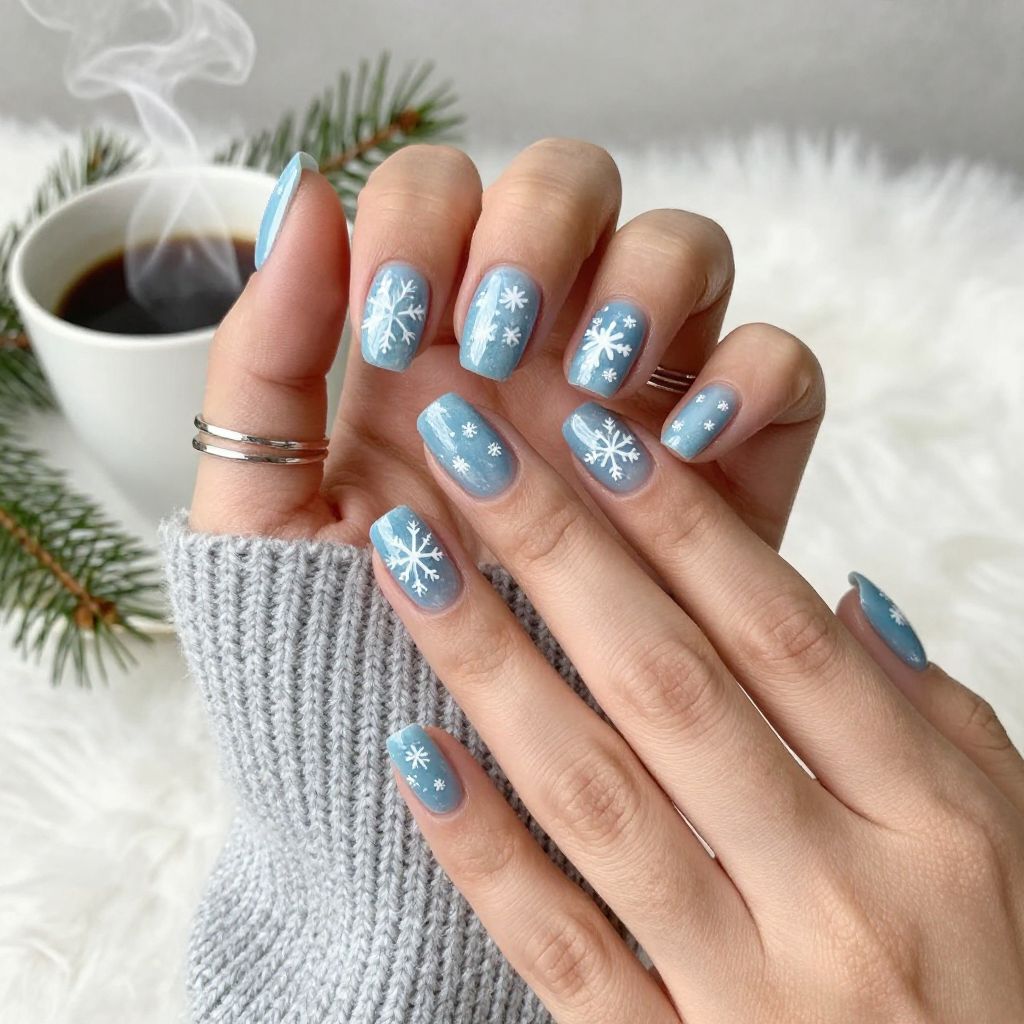 Frosty Blue with Snowflake Accents