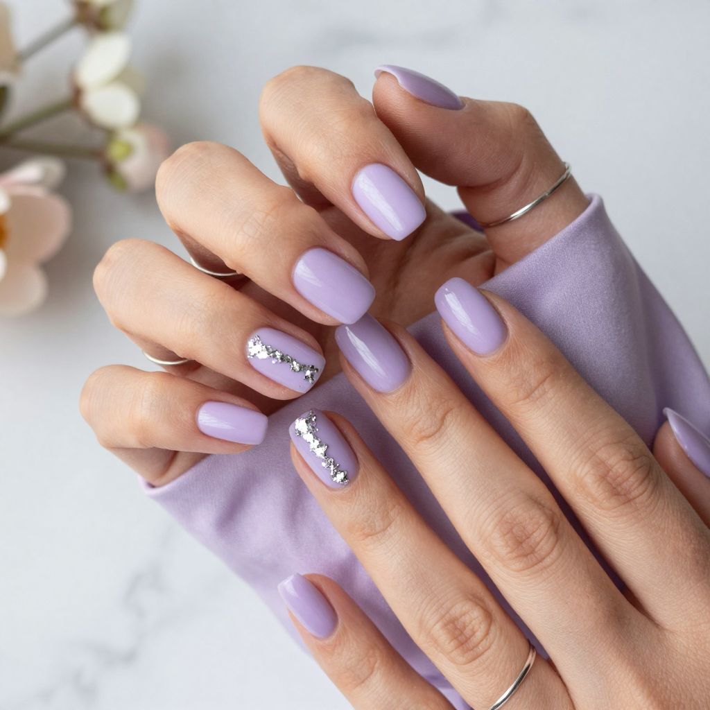 Frosted Lilac with Subtle Silver Foil