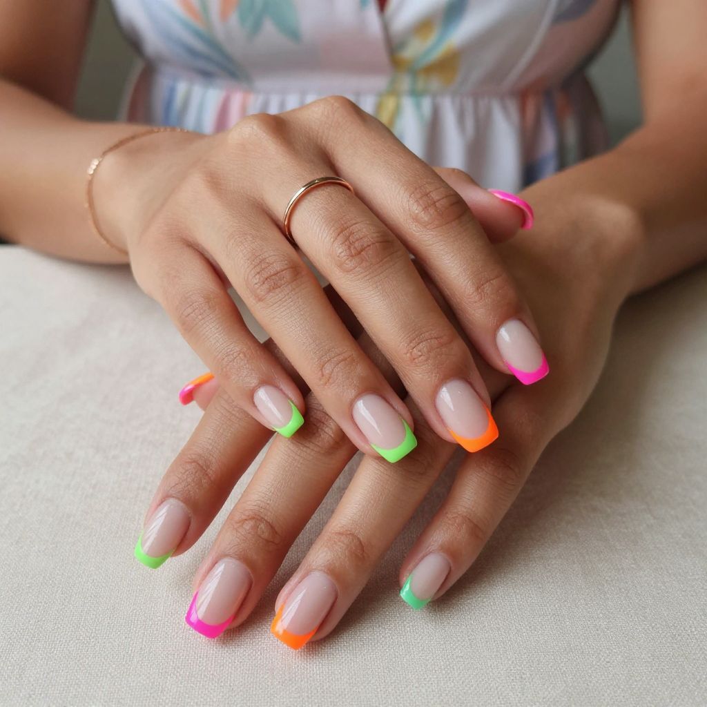 Neon Edge French Tips