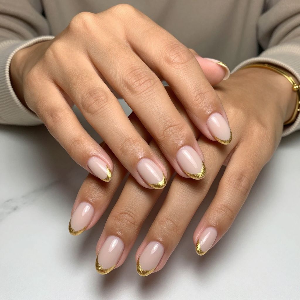 Subtle Nude with Gold Foil Tip