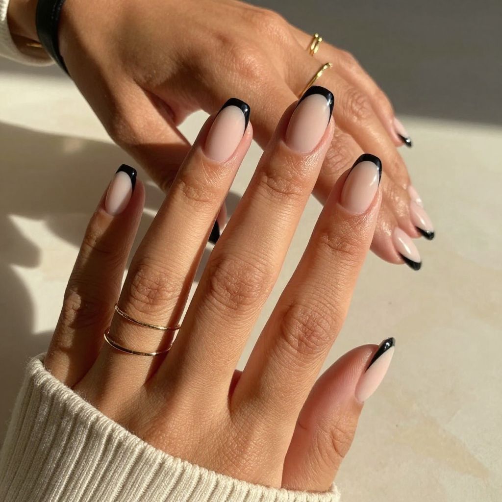 Black Tips with Minimalist Nude