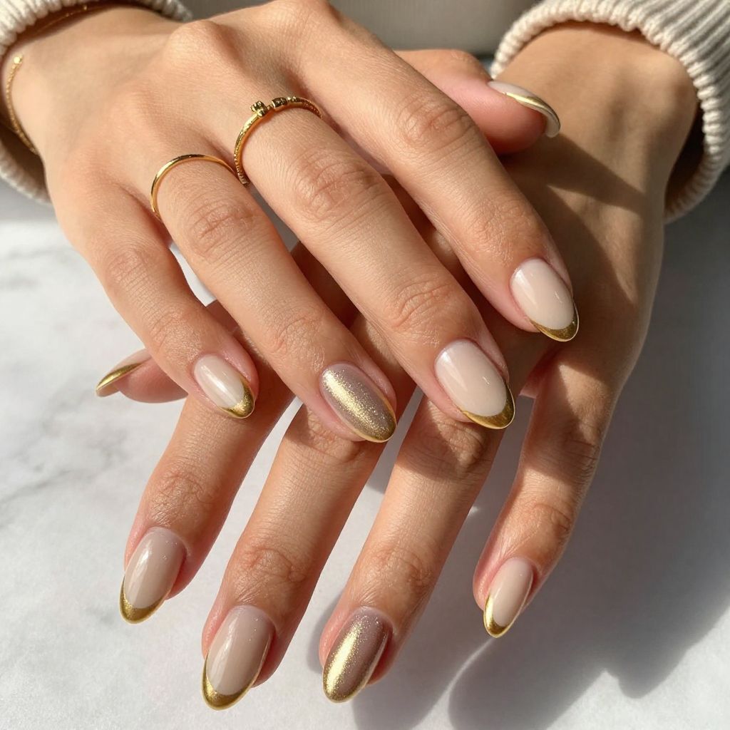 Metallic Gold French Tips
