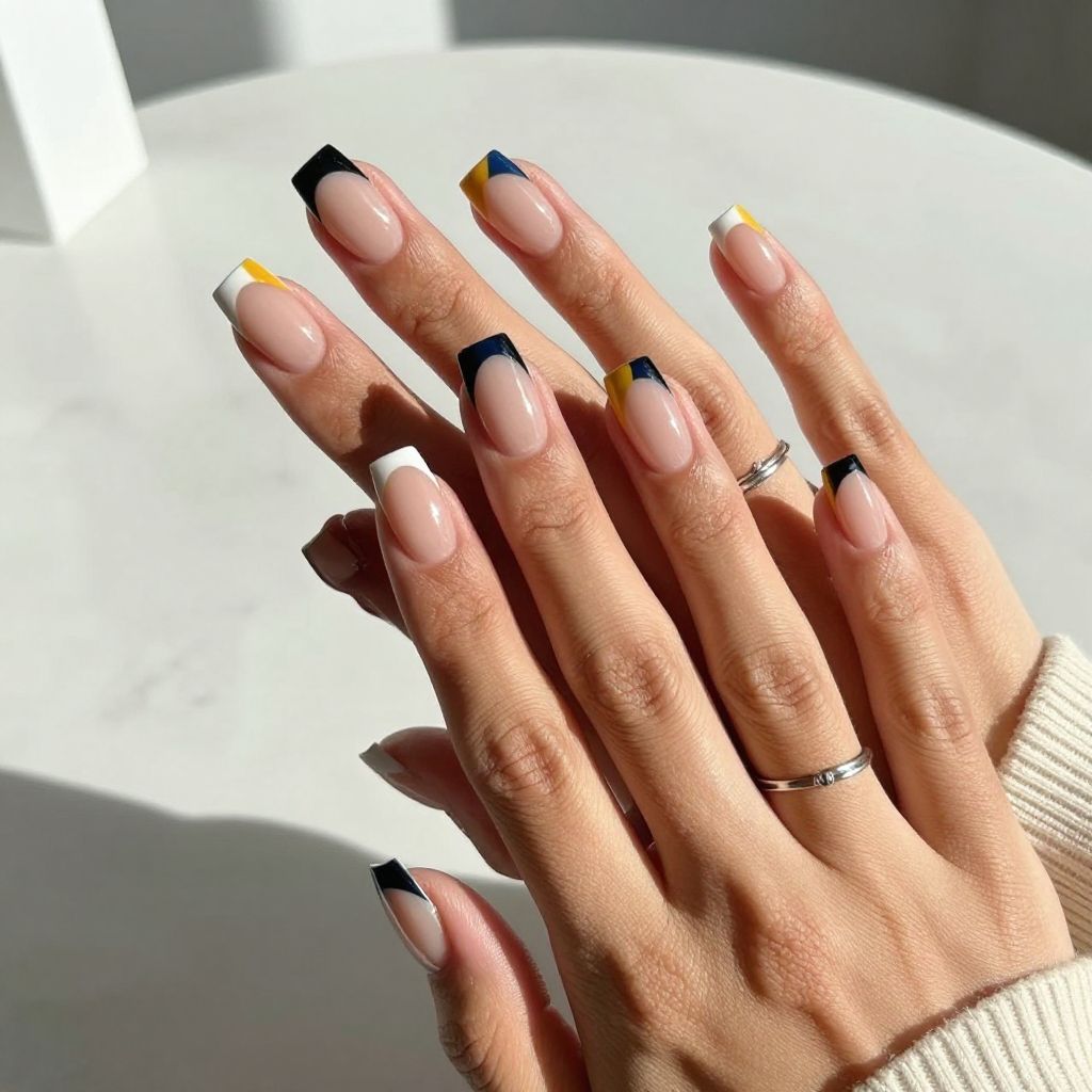 Color Block French Tips