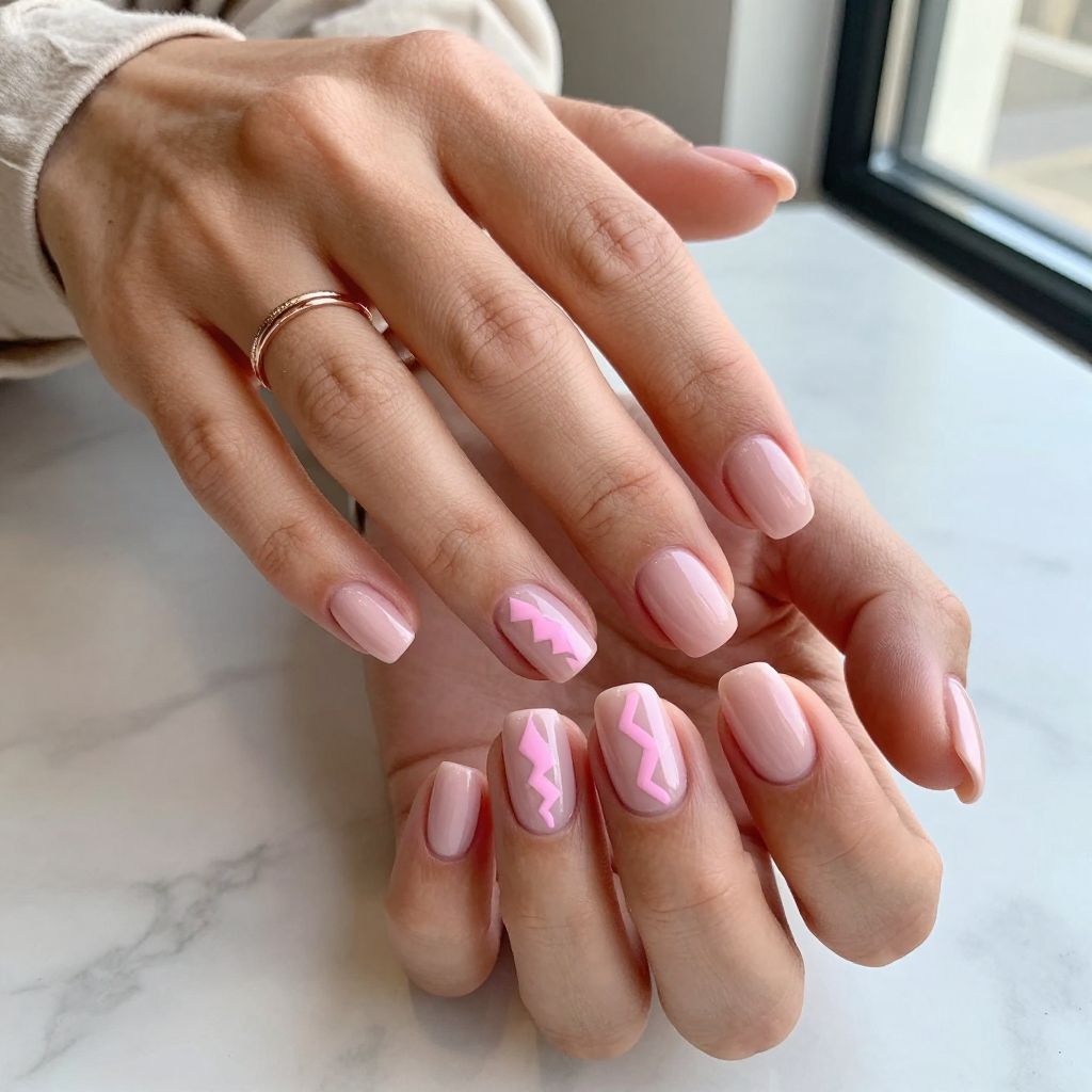Pastel Pink Chevron on Clear