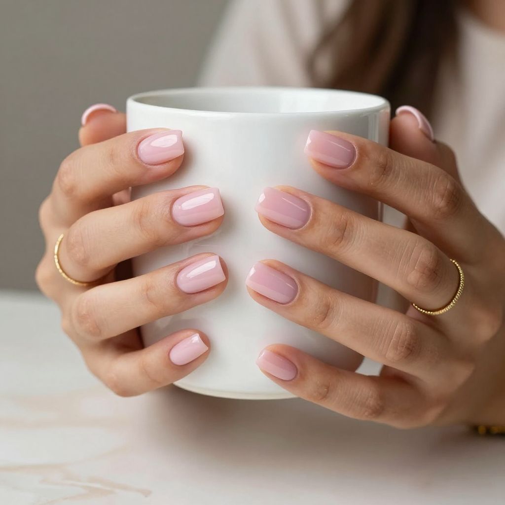 Milky Pink Jelly Nails