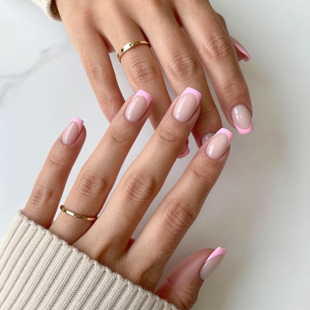 Classic French with Pink Tips