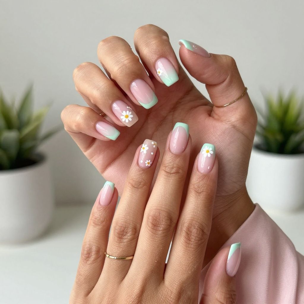 Ombre Pastel With Daisy Doodles