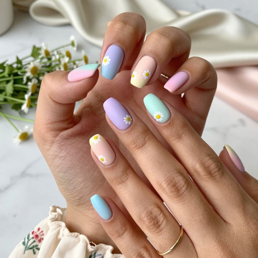 Pastel Rainbow Daisies
