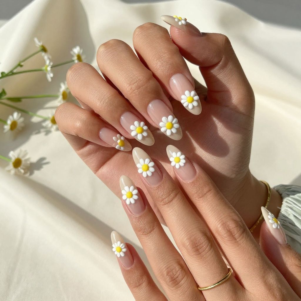 Clear Base With 3D Daisy Charms