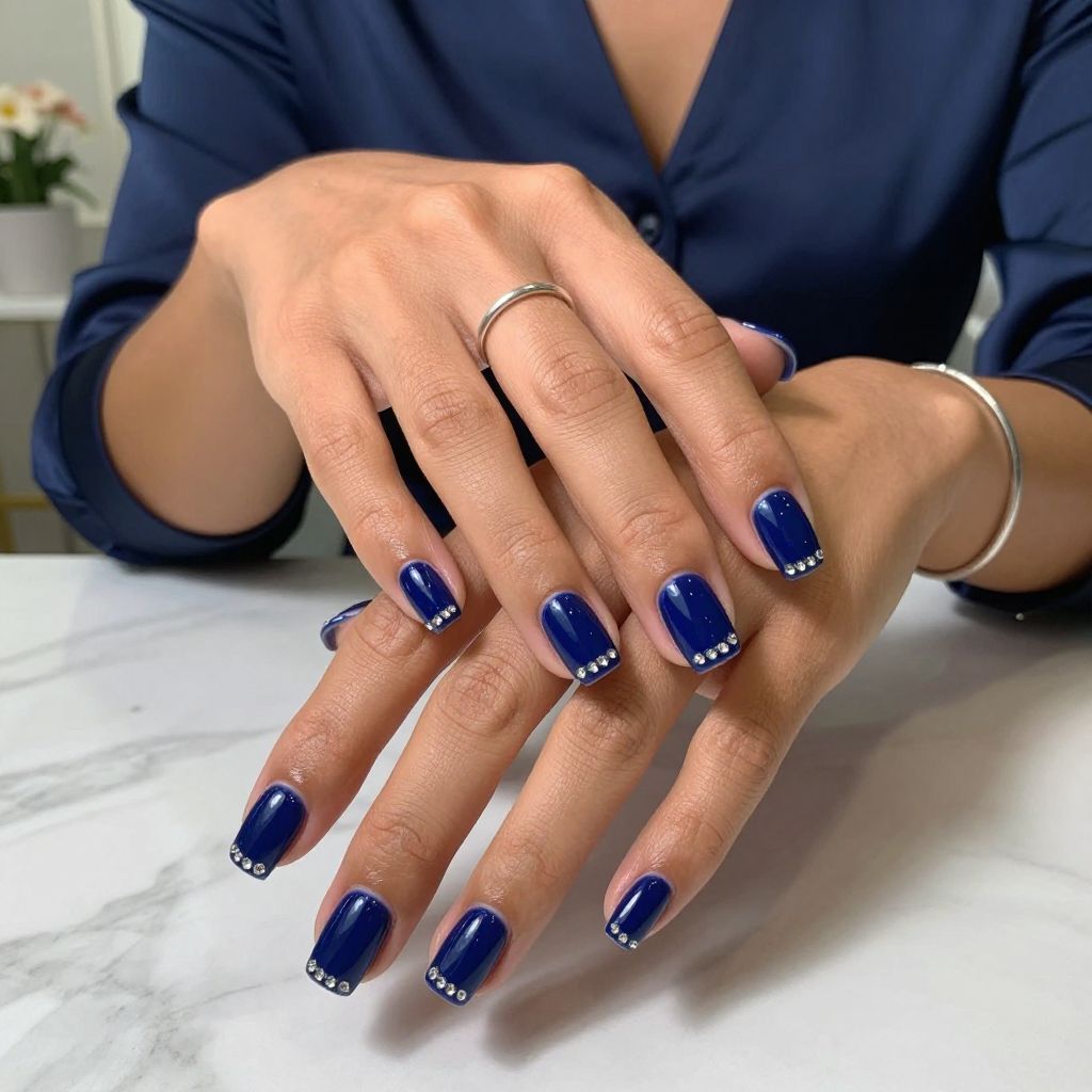 Dark Sapphire Glossy with Micro Rhinestones