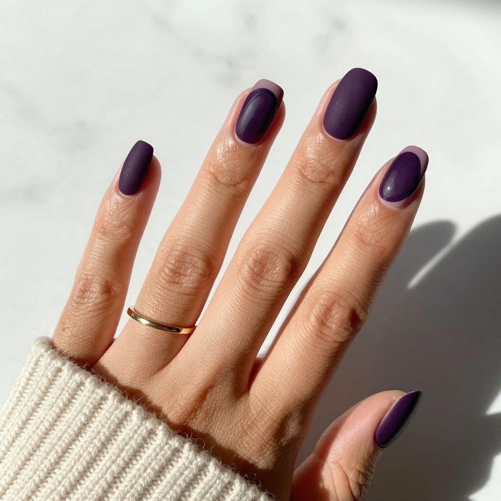 Dark Purple with Matte and Glossy Contrast