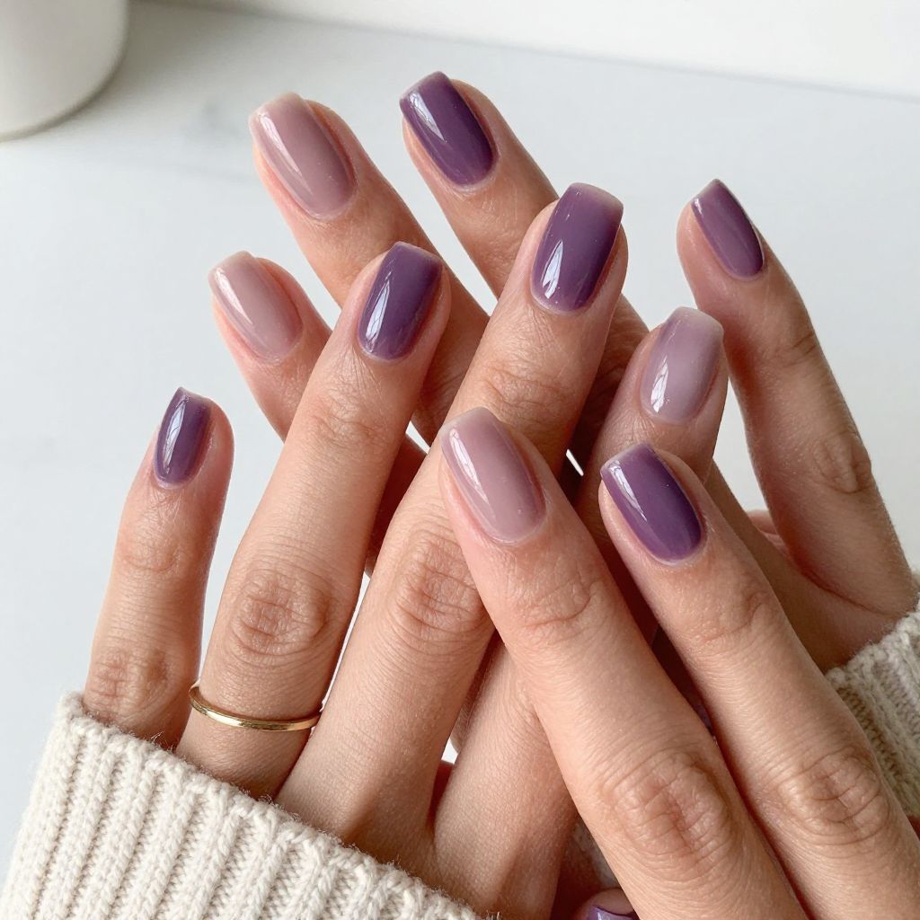Dark Purple Jelly Nails