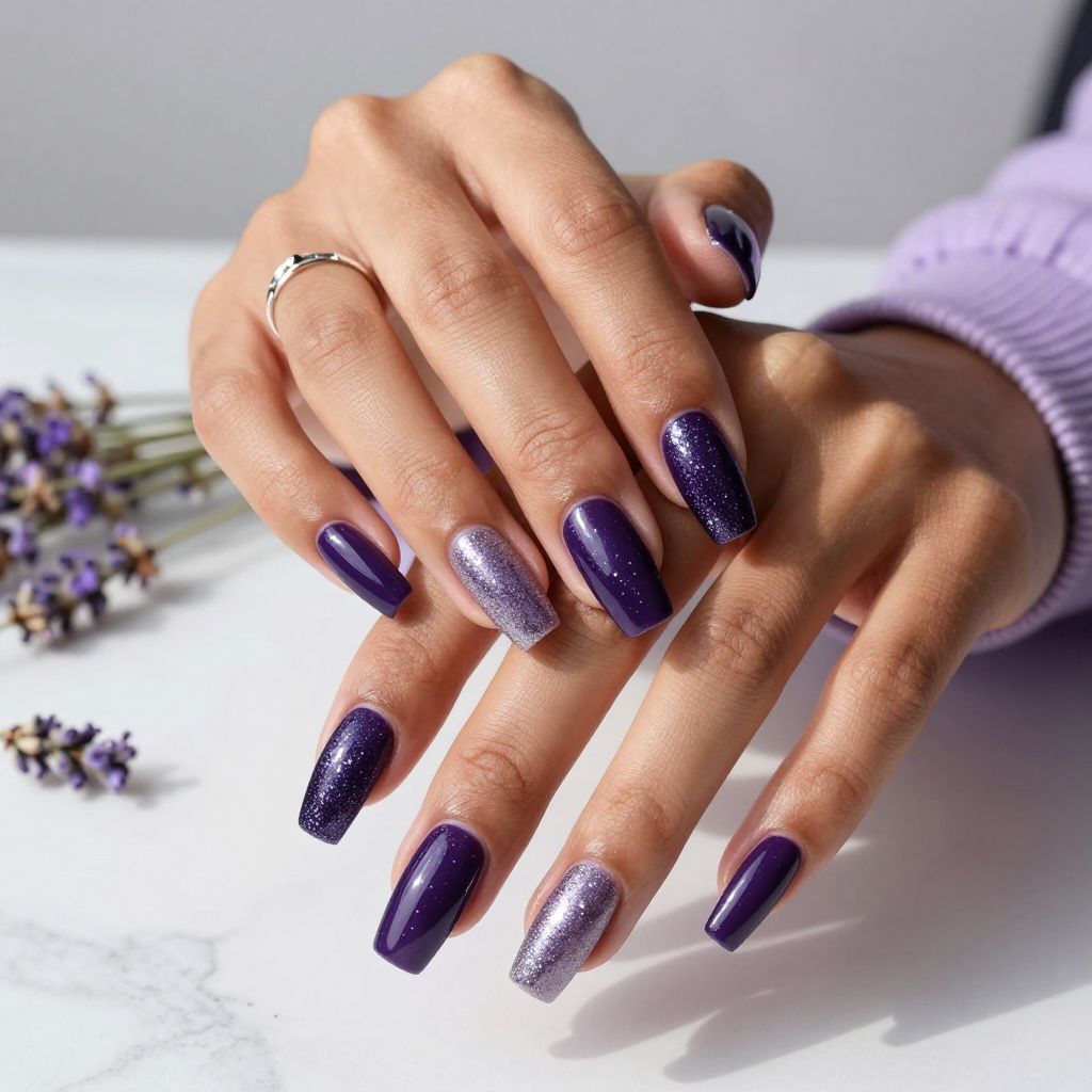 Dark Purple Glitter Gradient