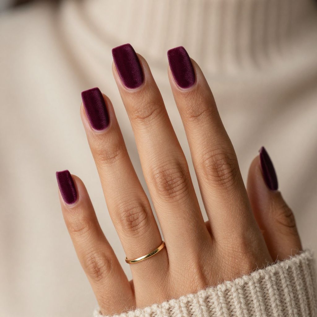 Textured Aubergine Velvet Effect