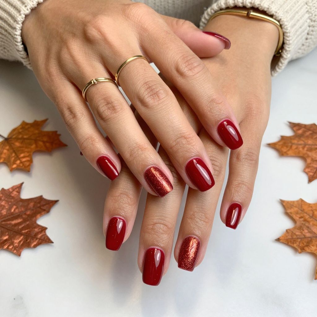Dark Red Glitter Gradient