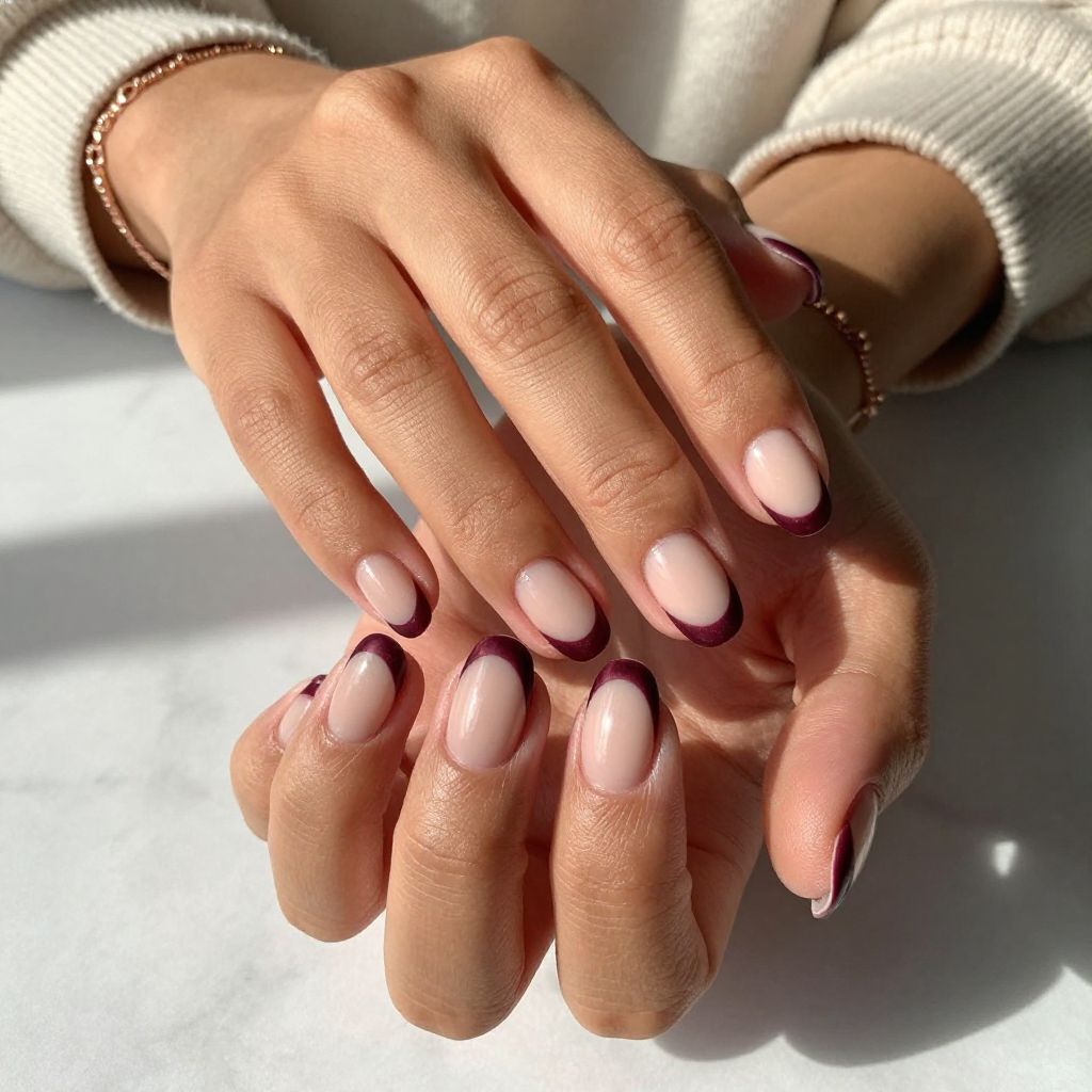 Dark Burgundy Satin French Twist