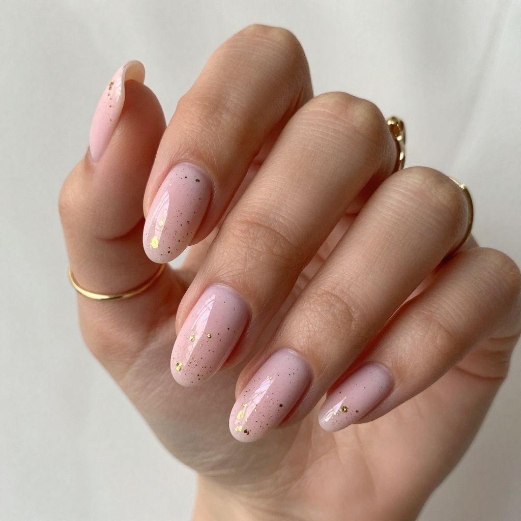 Soft Blush with Gold Flecks