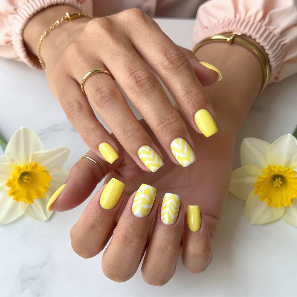 Lemon Yellow Chevron