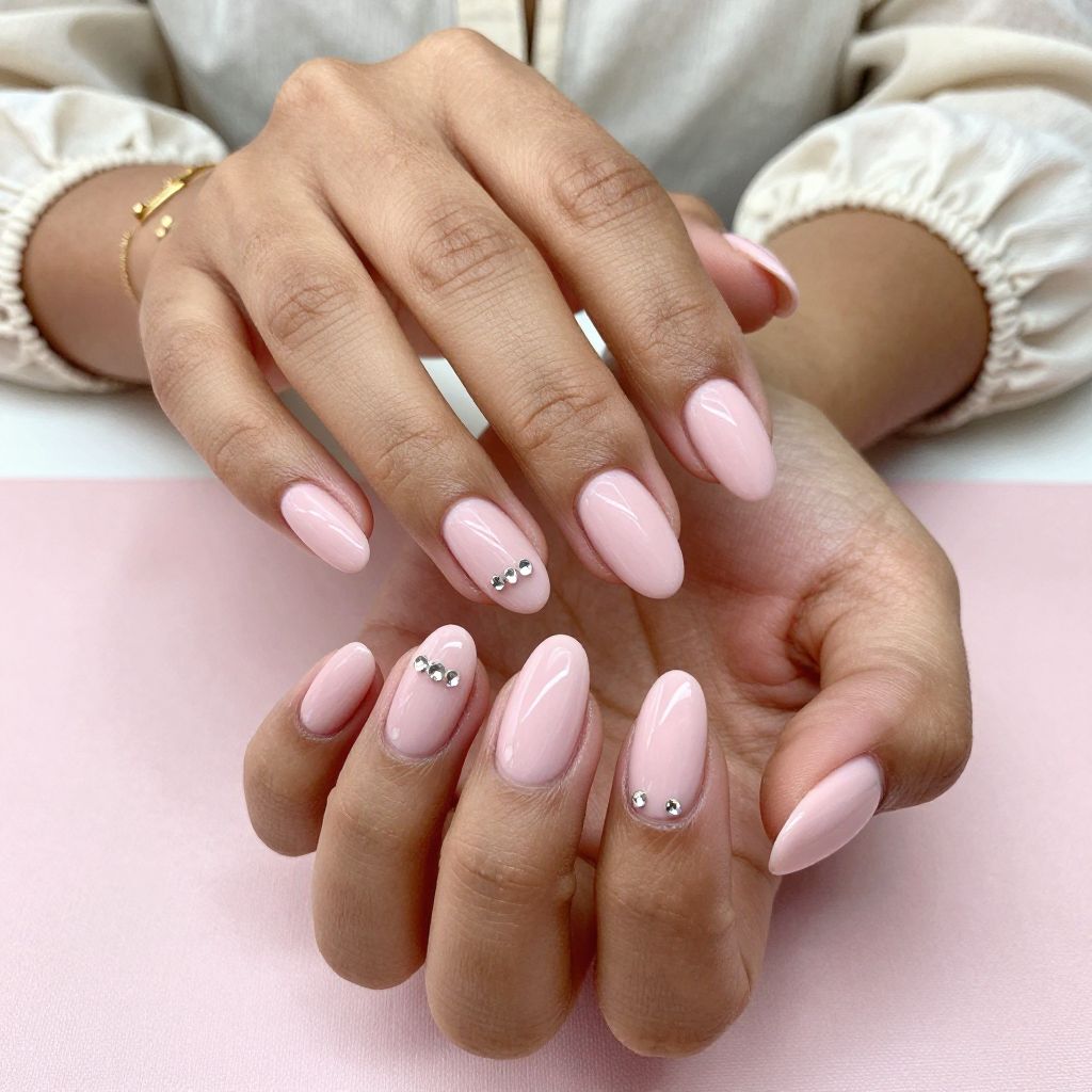 Blush Pink Matte with Rhinestones