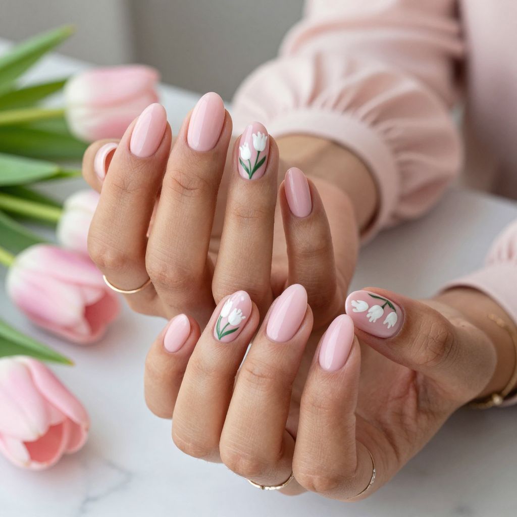 Soft Pink Tulip Art