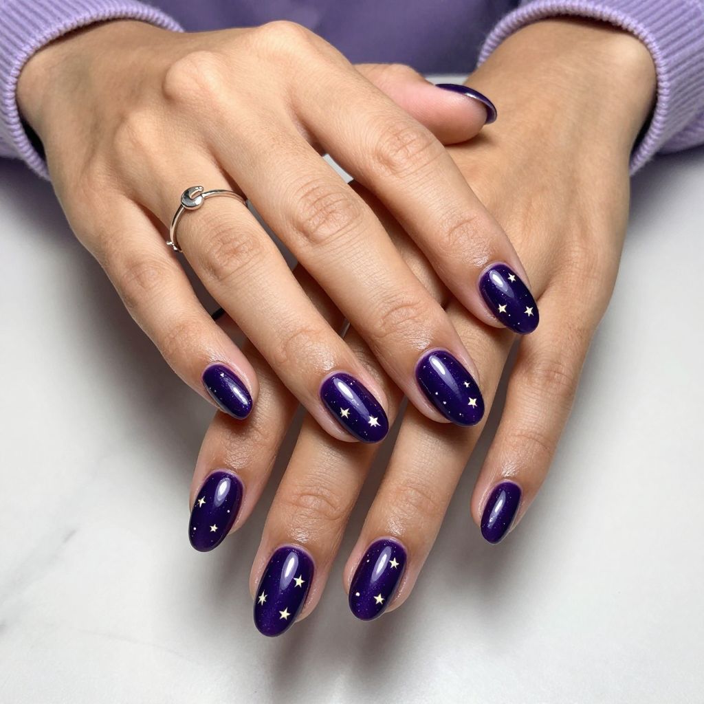 Midnight Purple with Tiny Glow in the Dark Stars