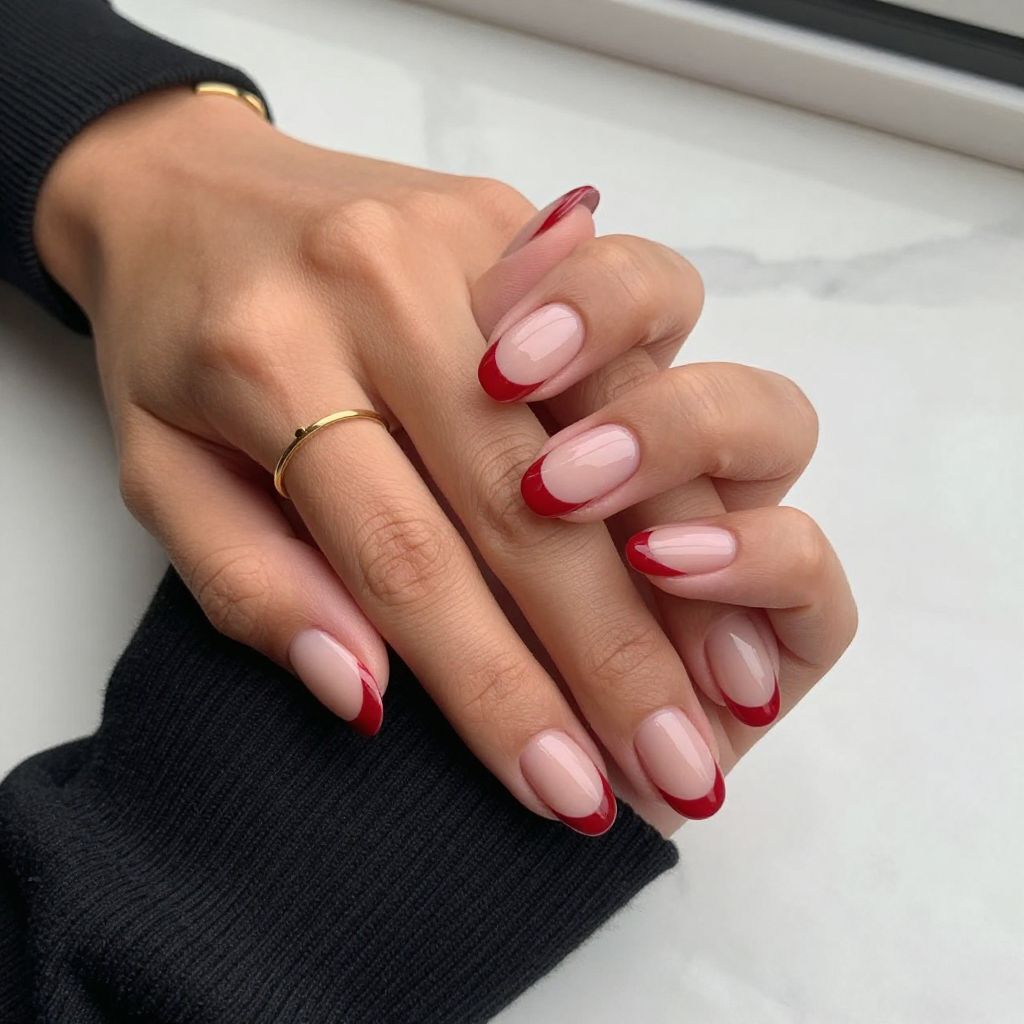 Blood Red French Tips