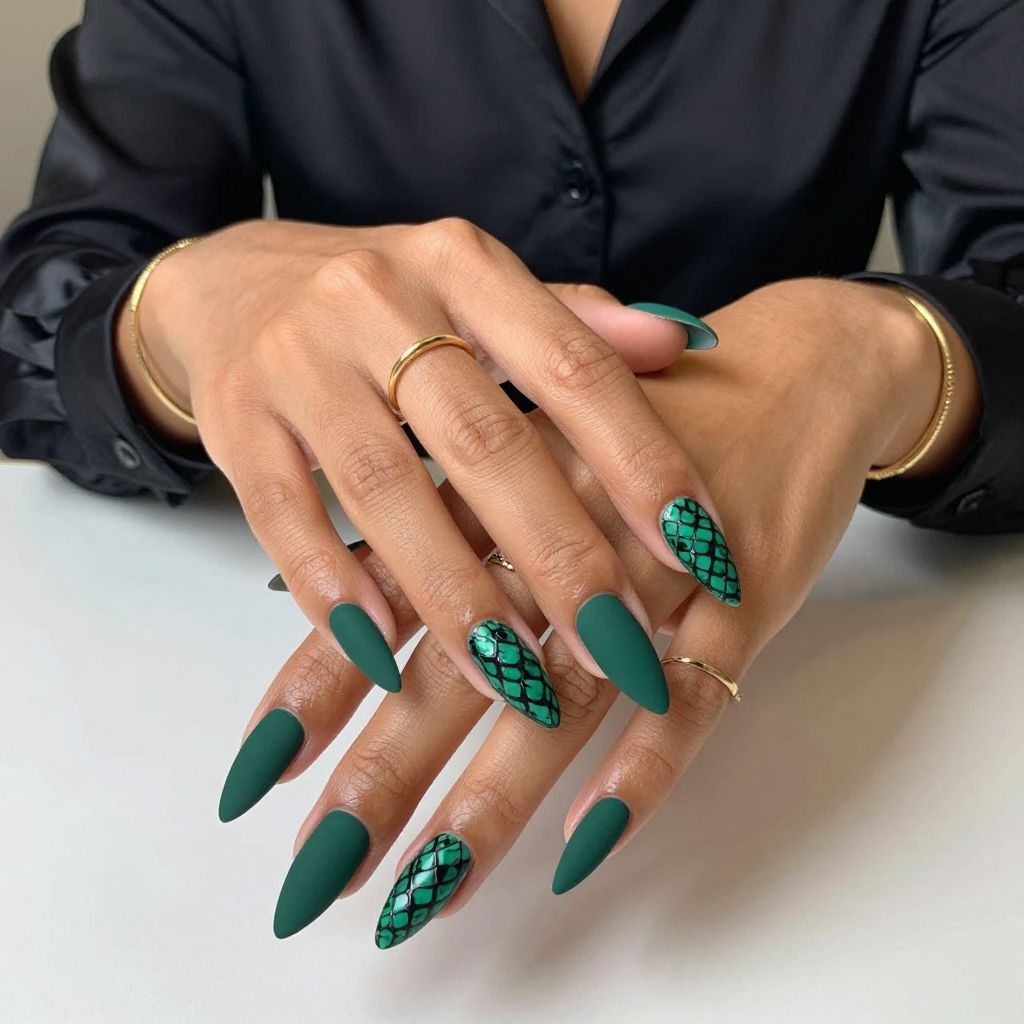Emerald Snake Print Vibes