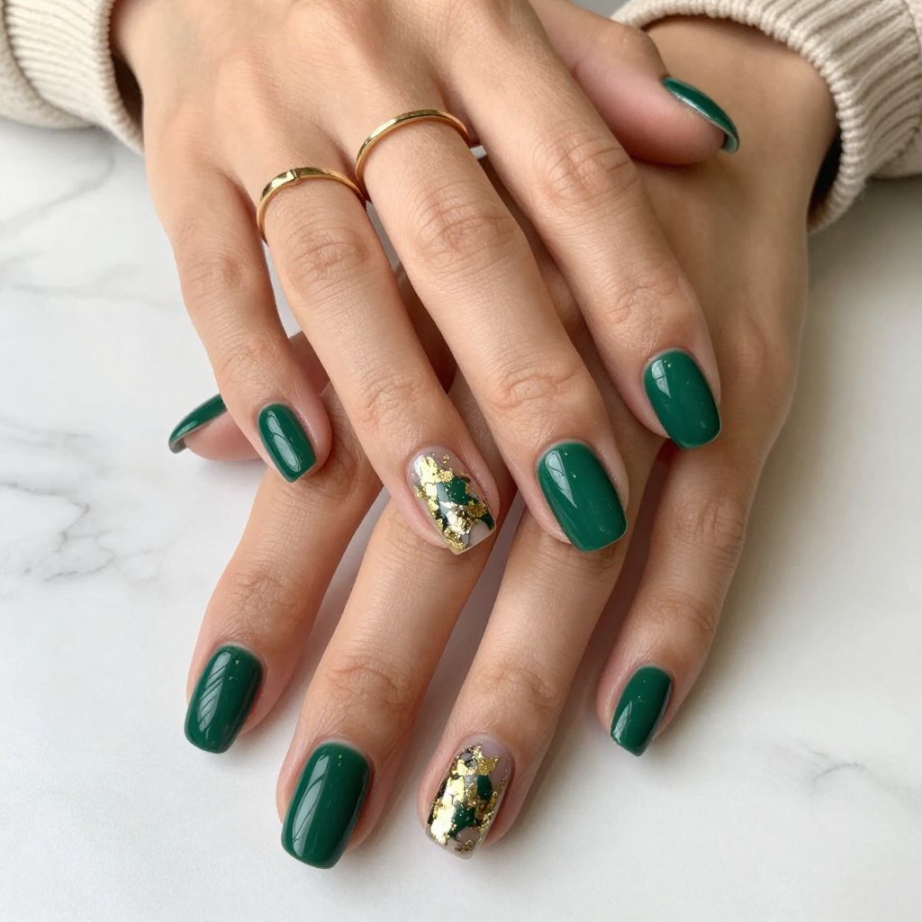 Emerald with Gold Foil Glamour