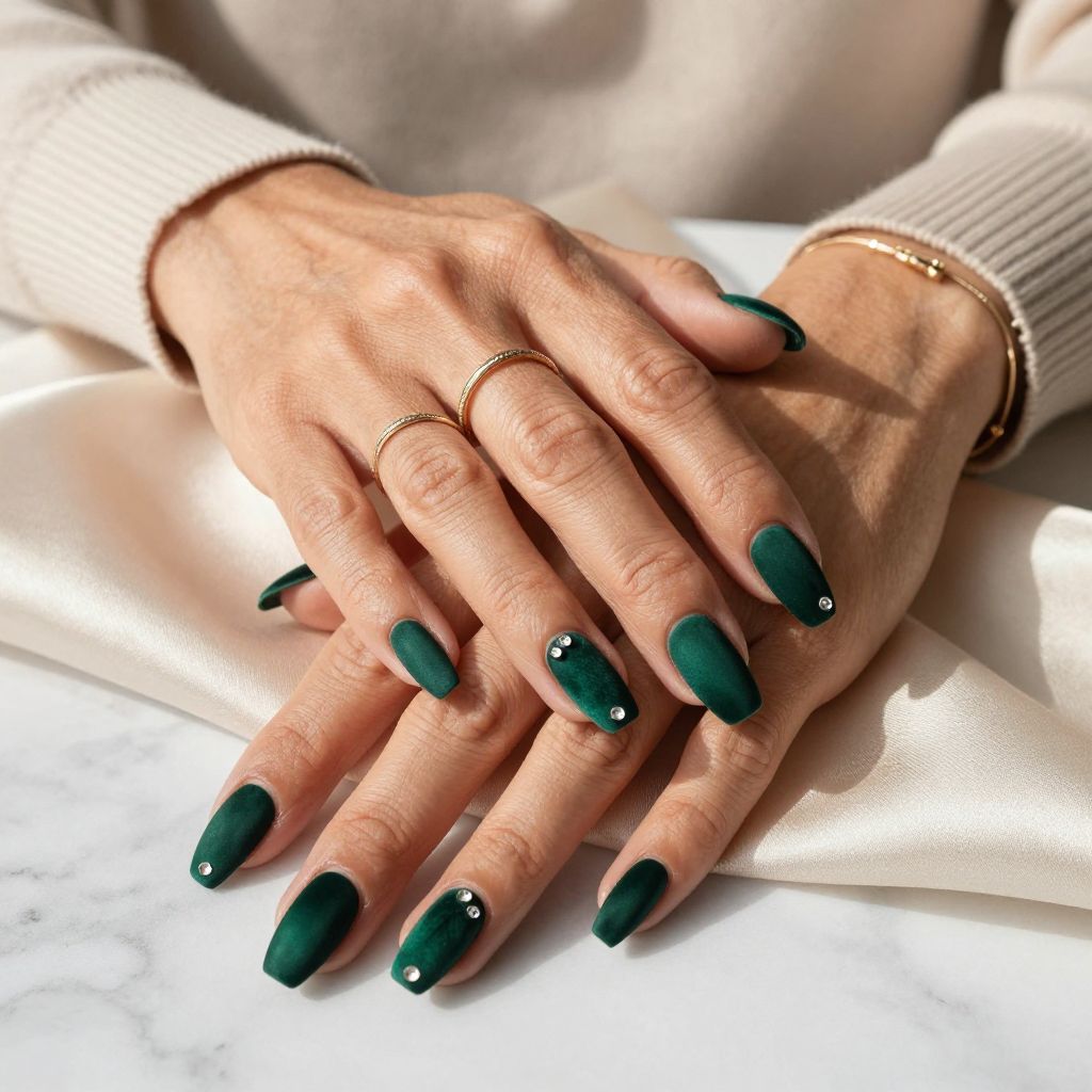 Emerald Velvet with Rhinestone Spark