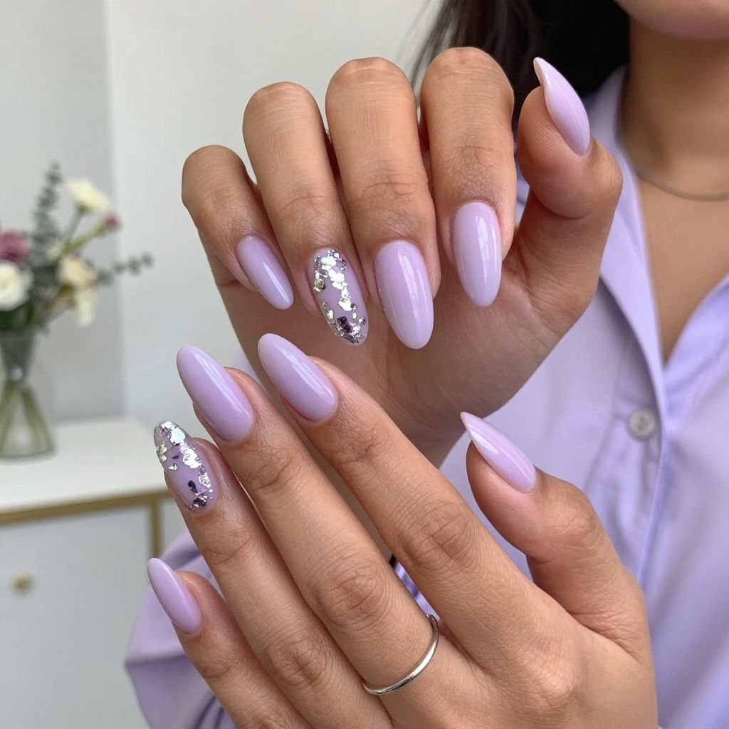 Lavender Ombre with Silver Foil