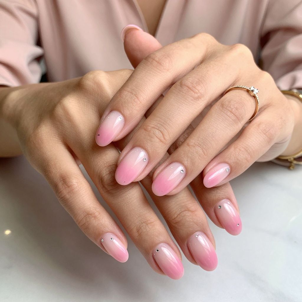 Pink Ombre with Crystal Dust