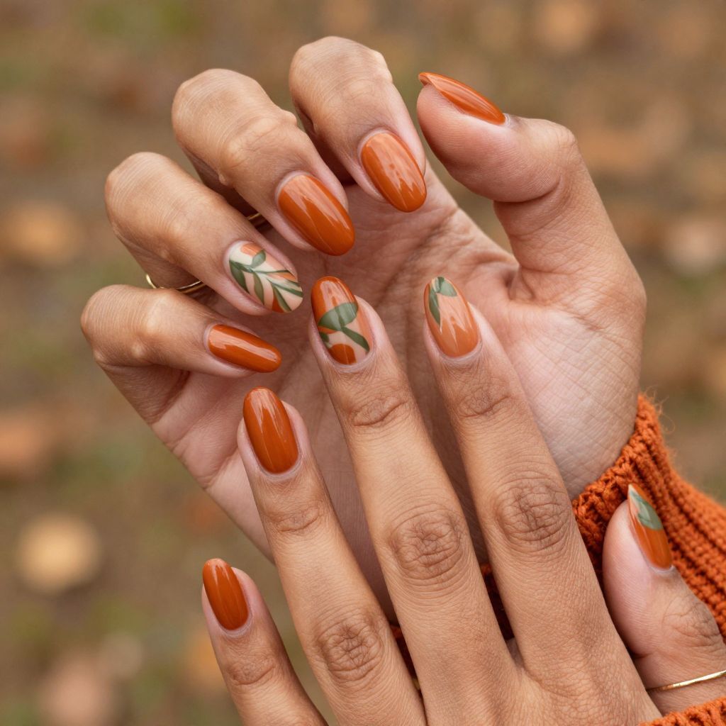 Rustic Pumpkin Spice Nails
