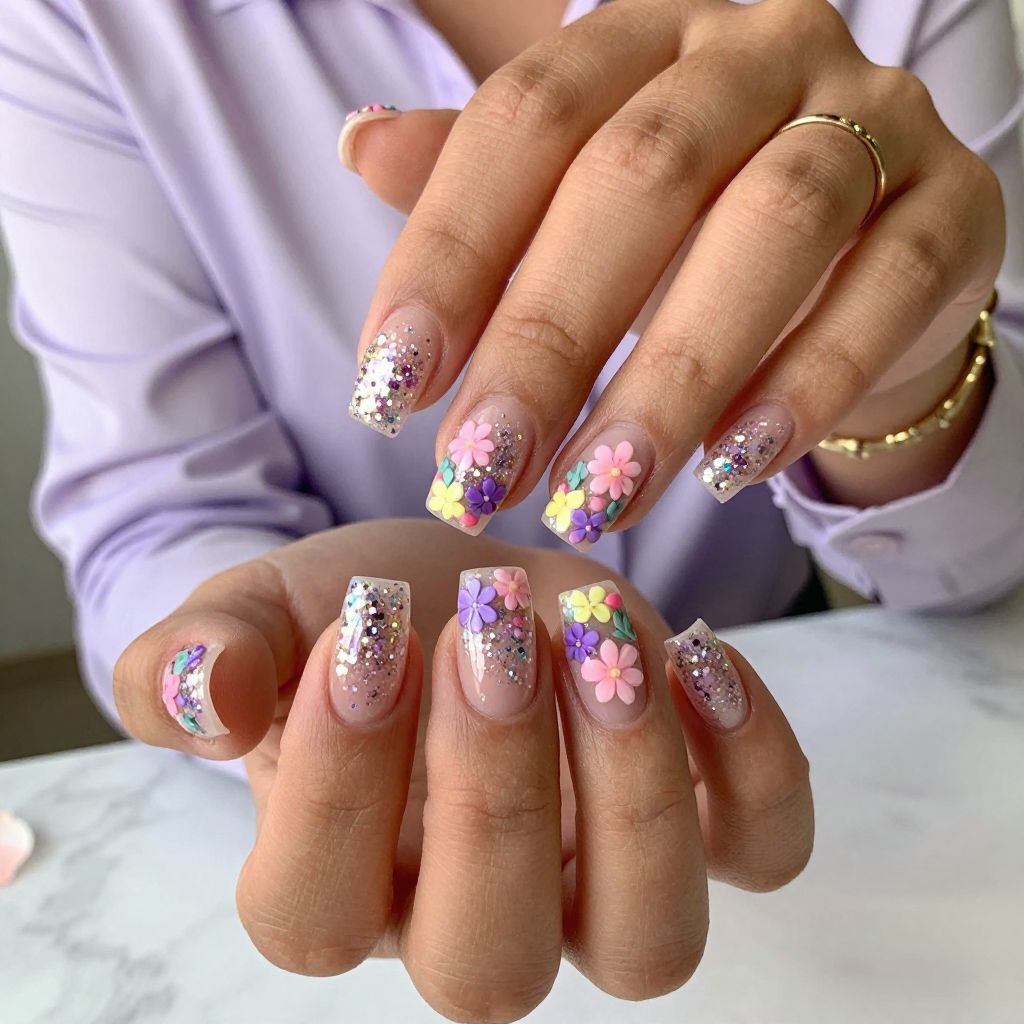 Glittery Floral Explosion