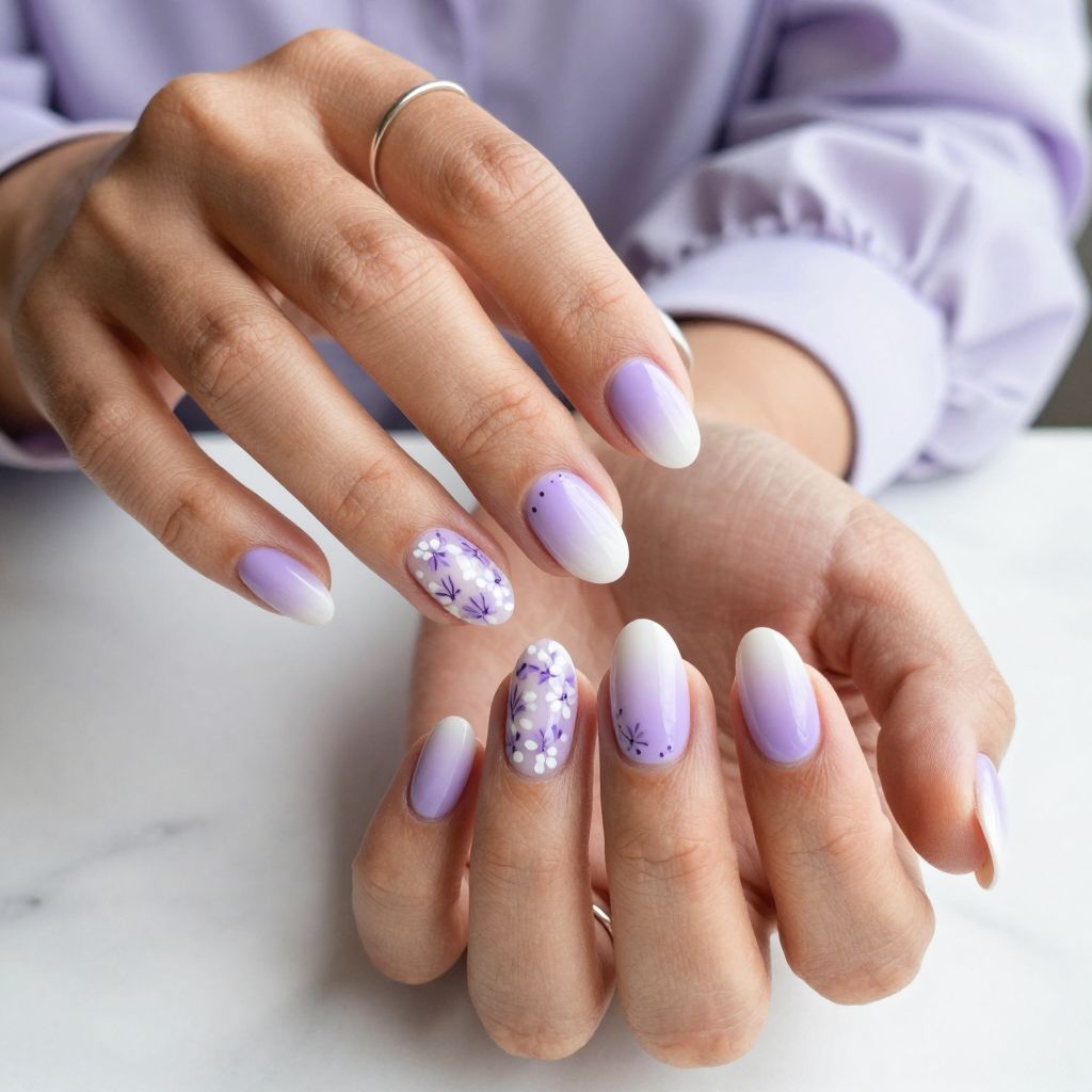 Soft Lavender Floral Fade