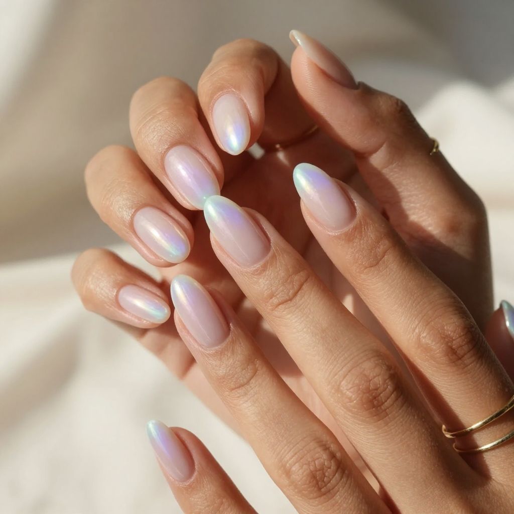 Iridescent Tips with Pearly Sheen