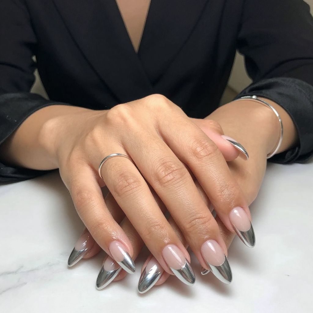 Chrome Silver Tips with Mirror Shine