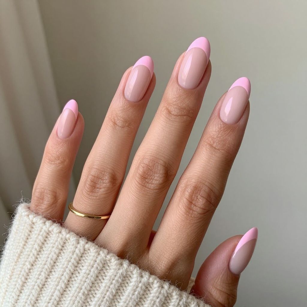 Subtle Pink Tips with Satin Finish
