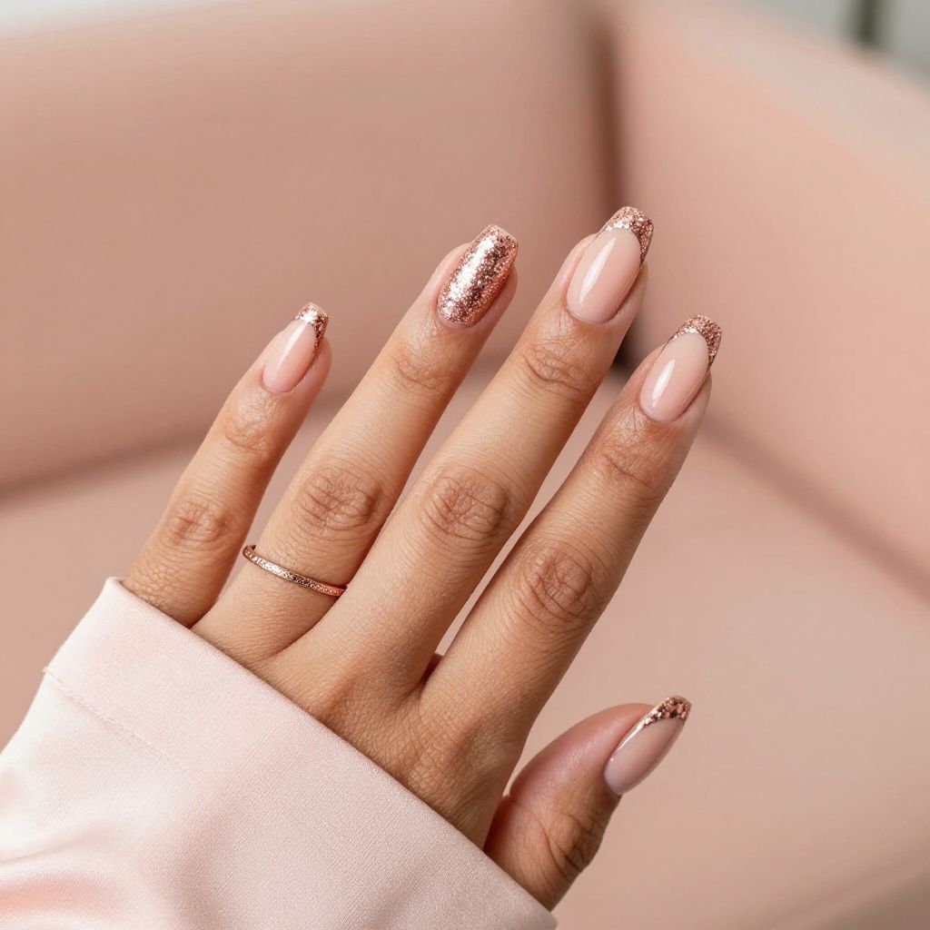Glitter Twist French Tips