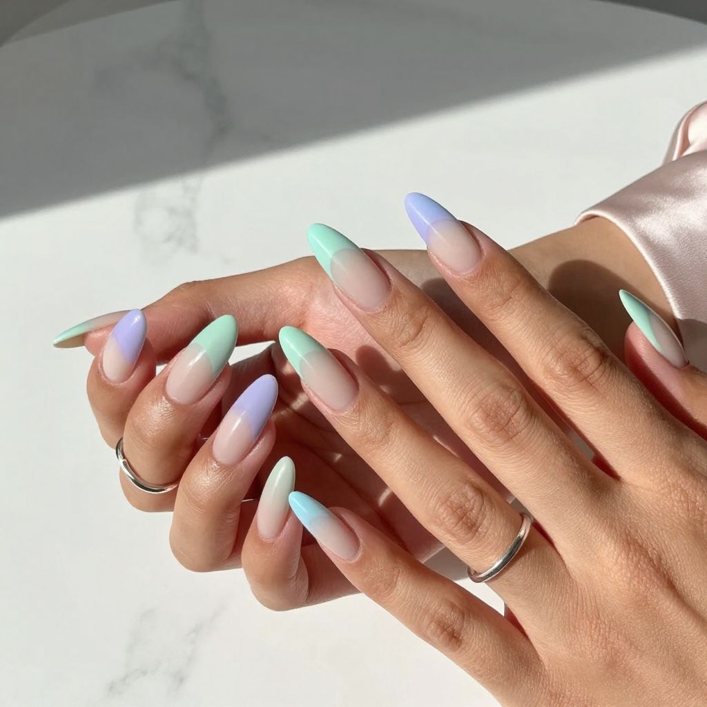 Pastel Ombre French Tips