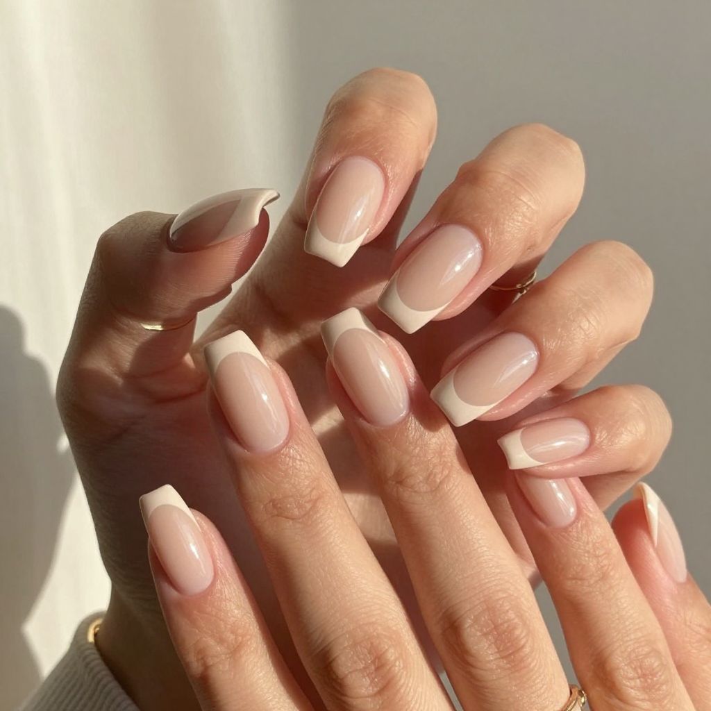Chic Negative Space Half Moon Tips