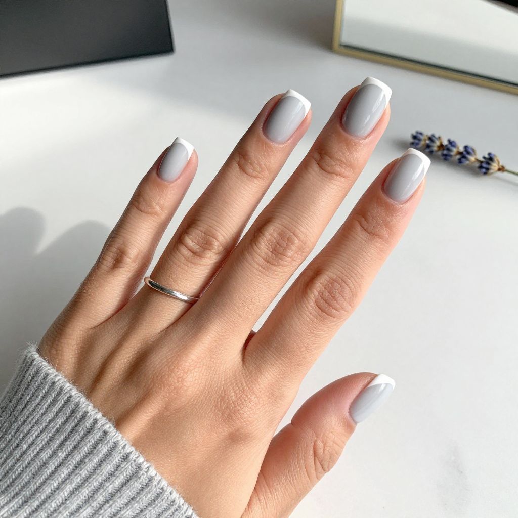 Soft Gray with White Tips