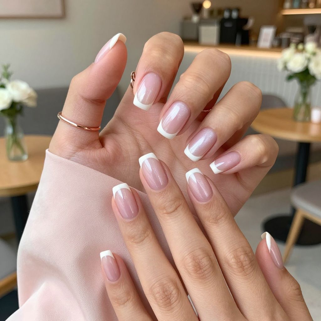 Soft Pink Glow with Sheer Tips