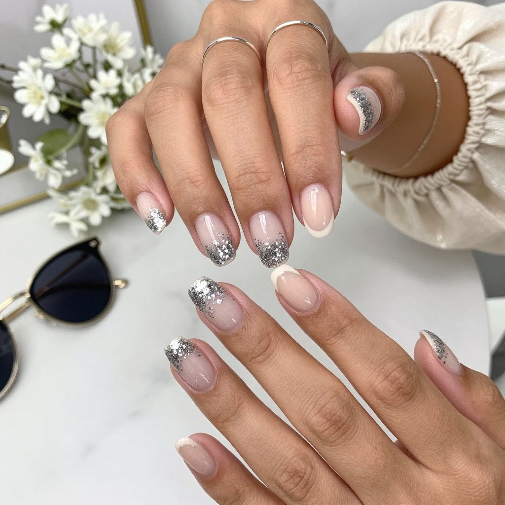 Glittery Tip Fade