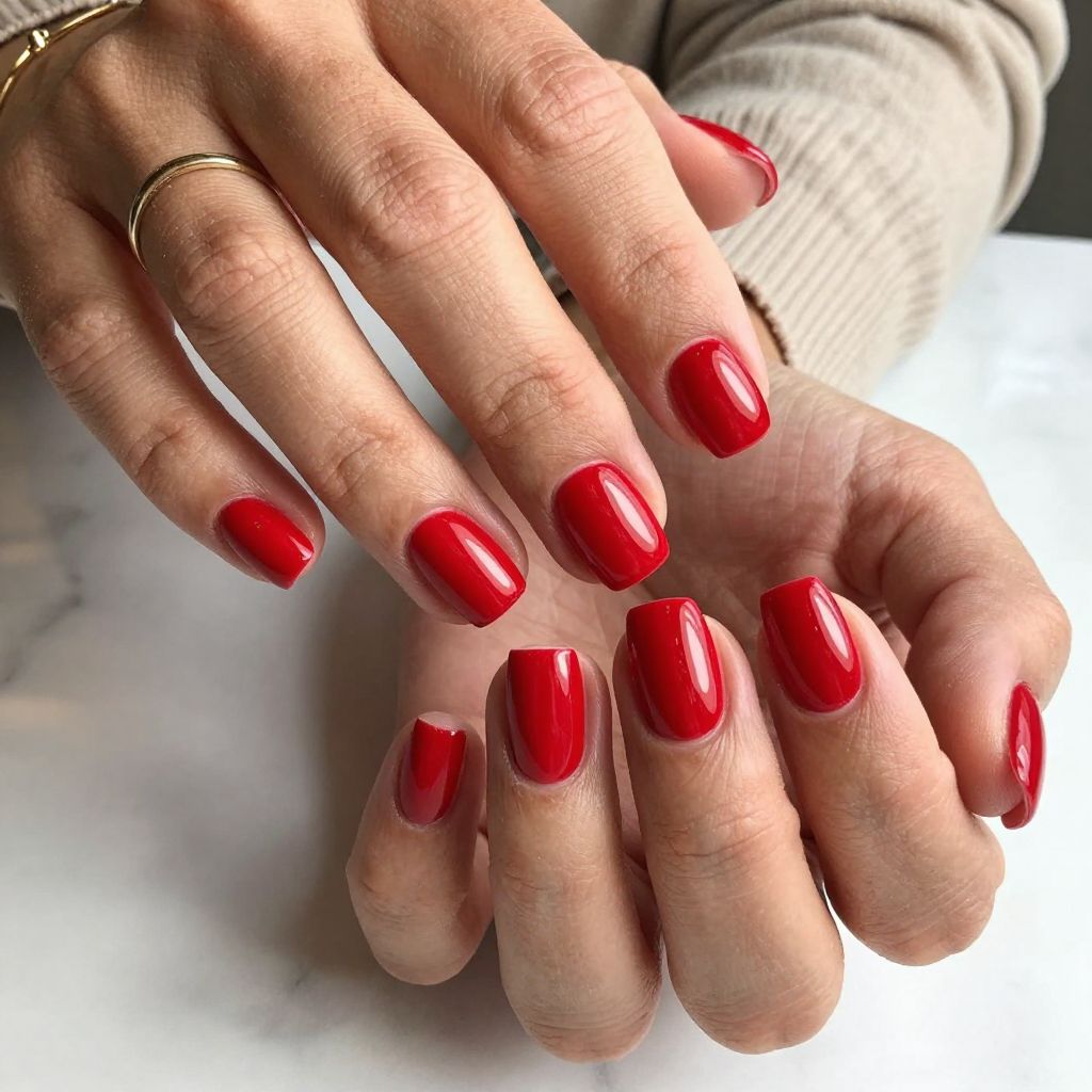 Bold Red Power Nails