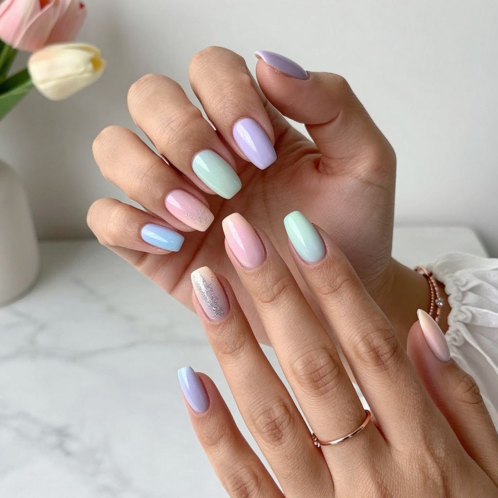 Pearly Pastels with Glitter Fade