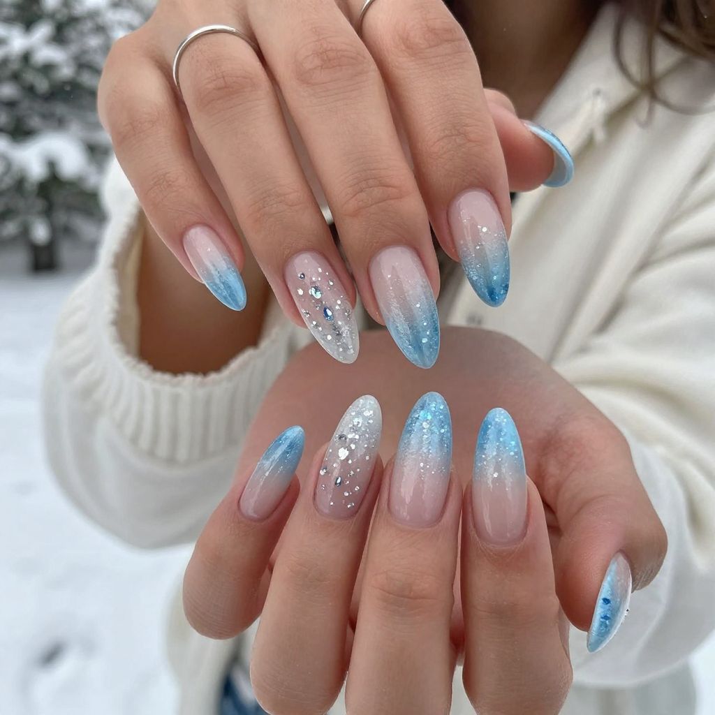 Icy Blue Crystal Tips