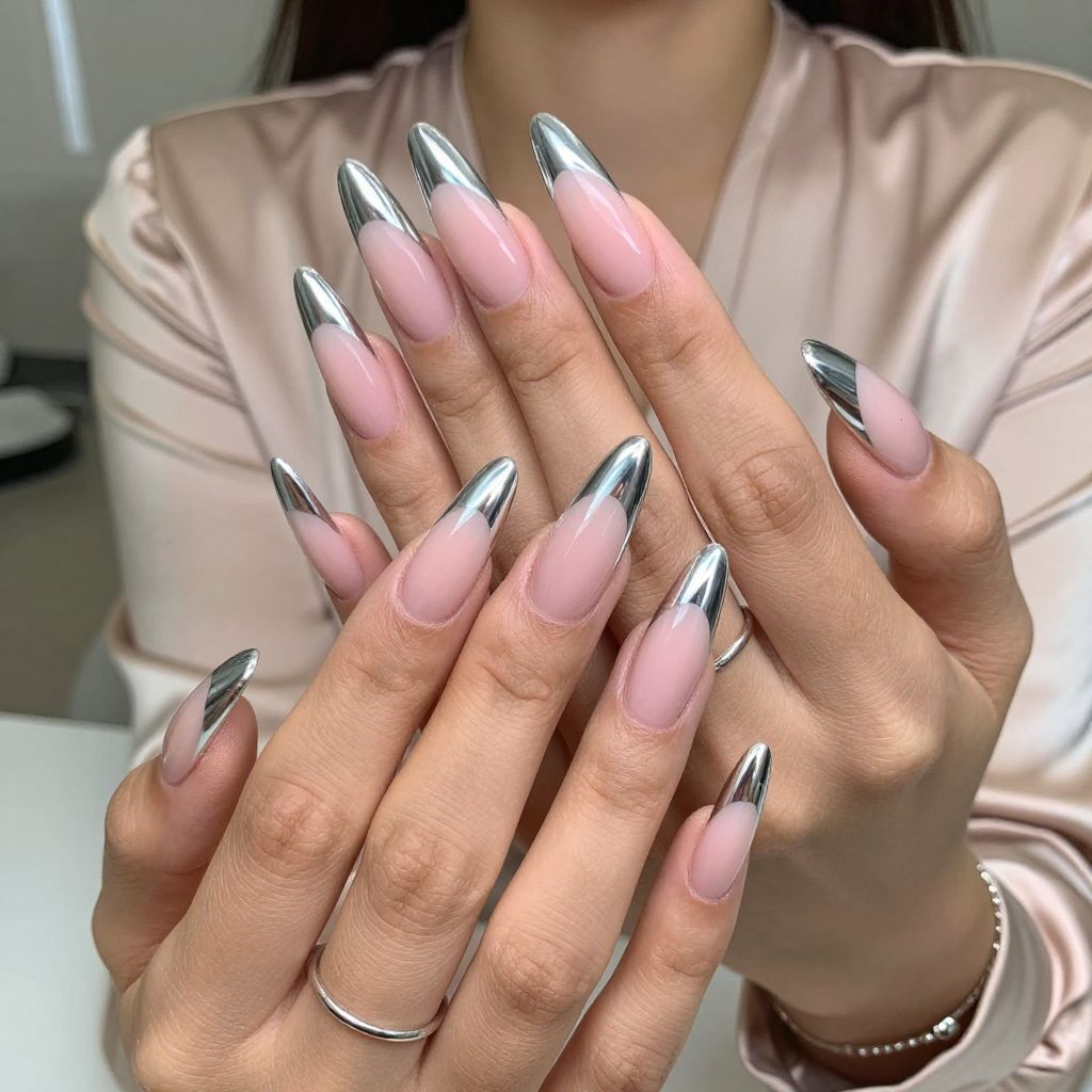 Silver Chrome French Twist