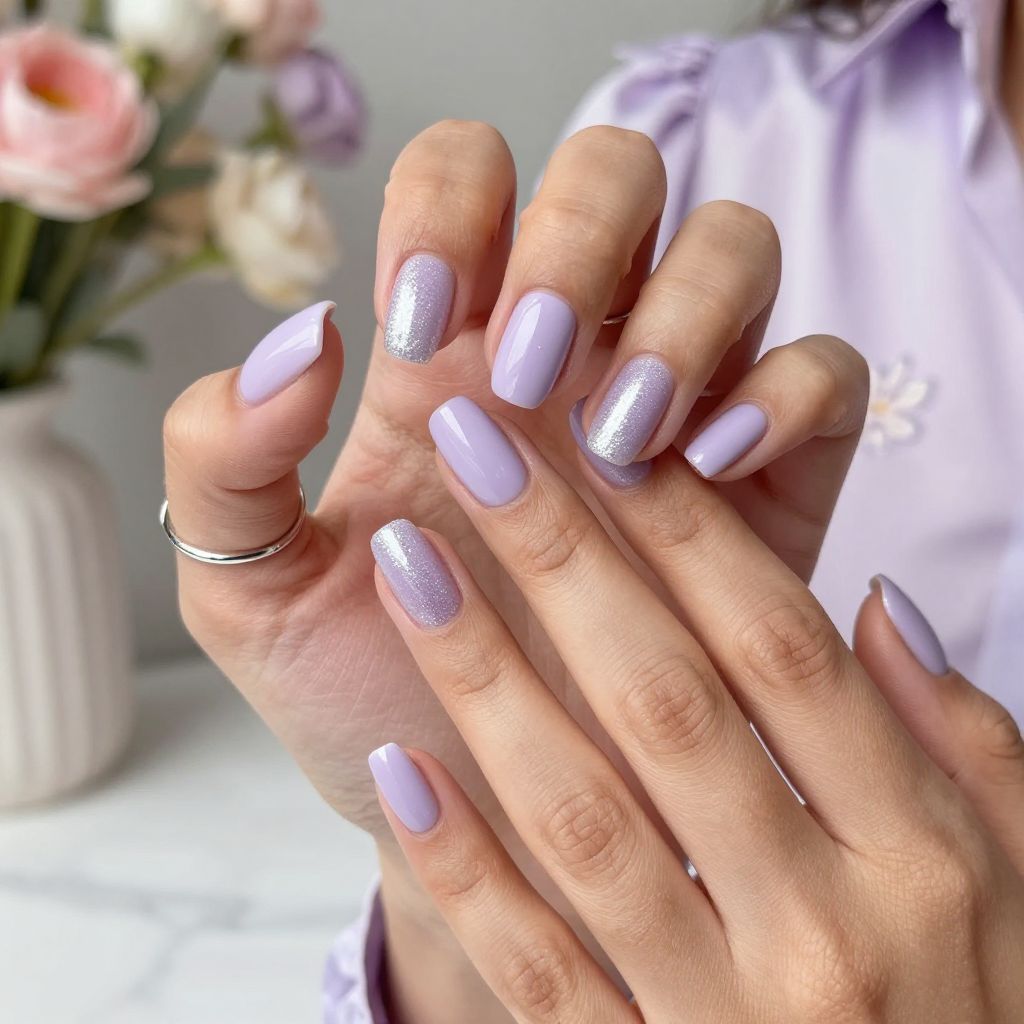 Soft Lavender Glitter Touch