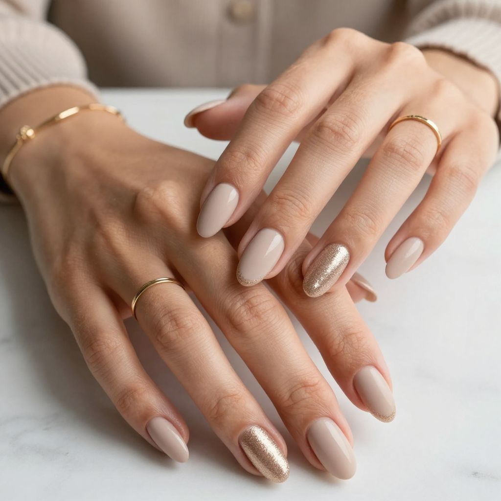 Champagne Gold Glitter with Matte Finish
