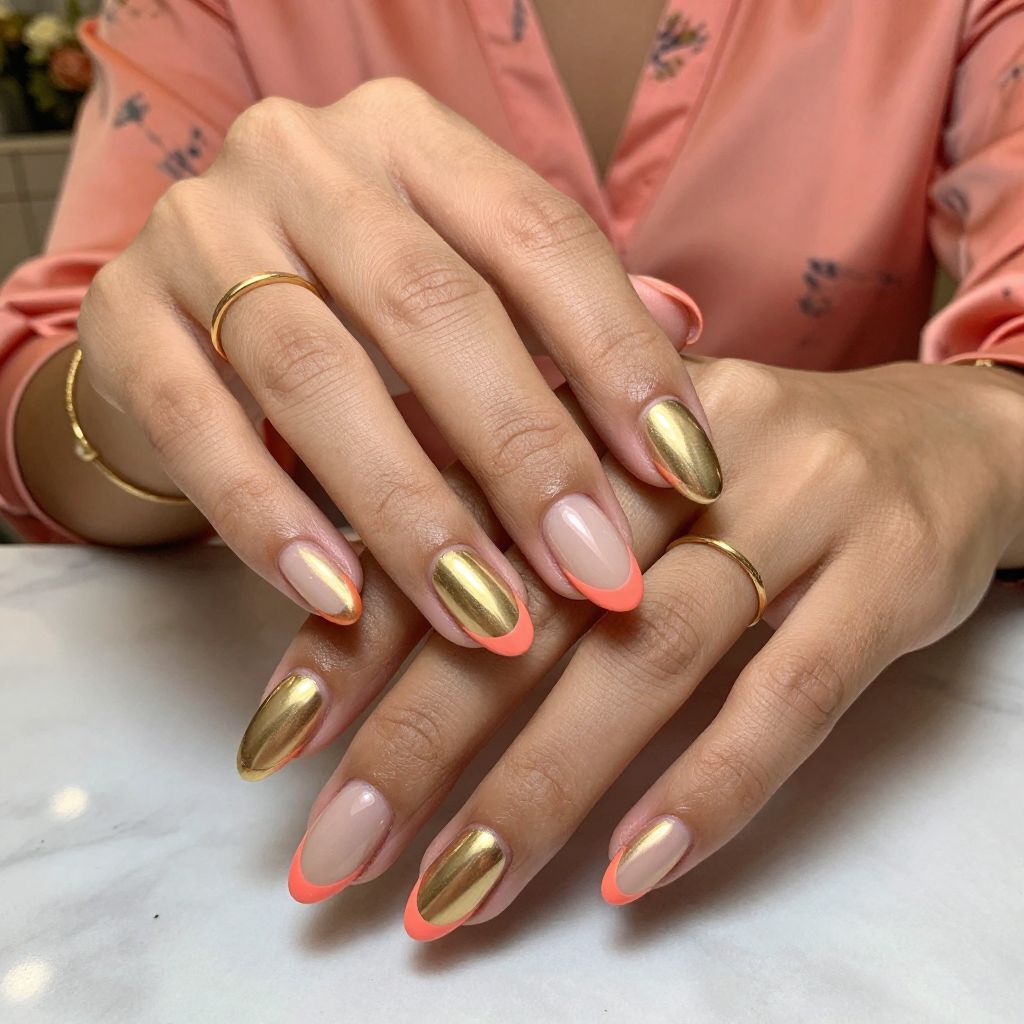 Gold French with a Twist of Color